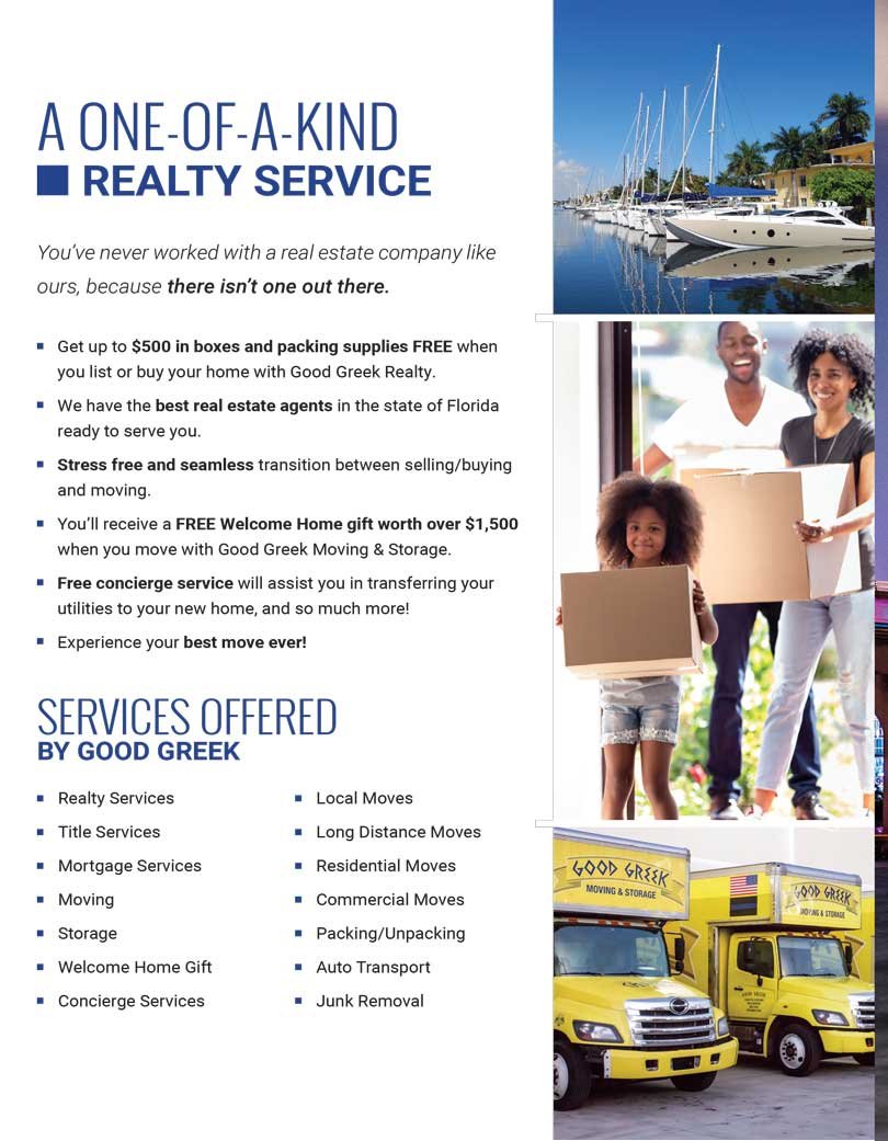 Graphic Design Project - Good Greek Realty Booklet